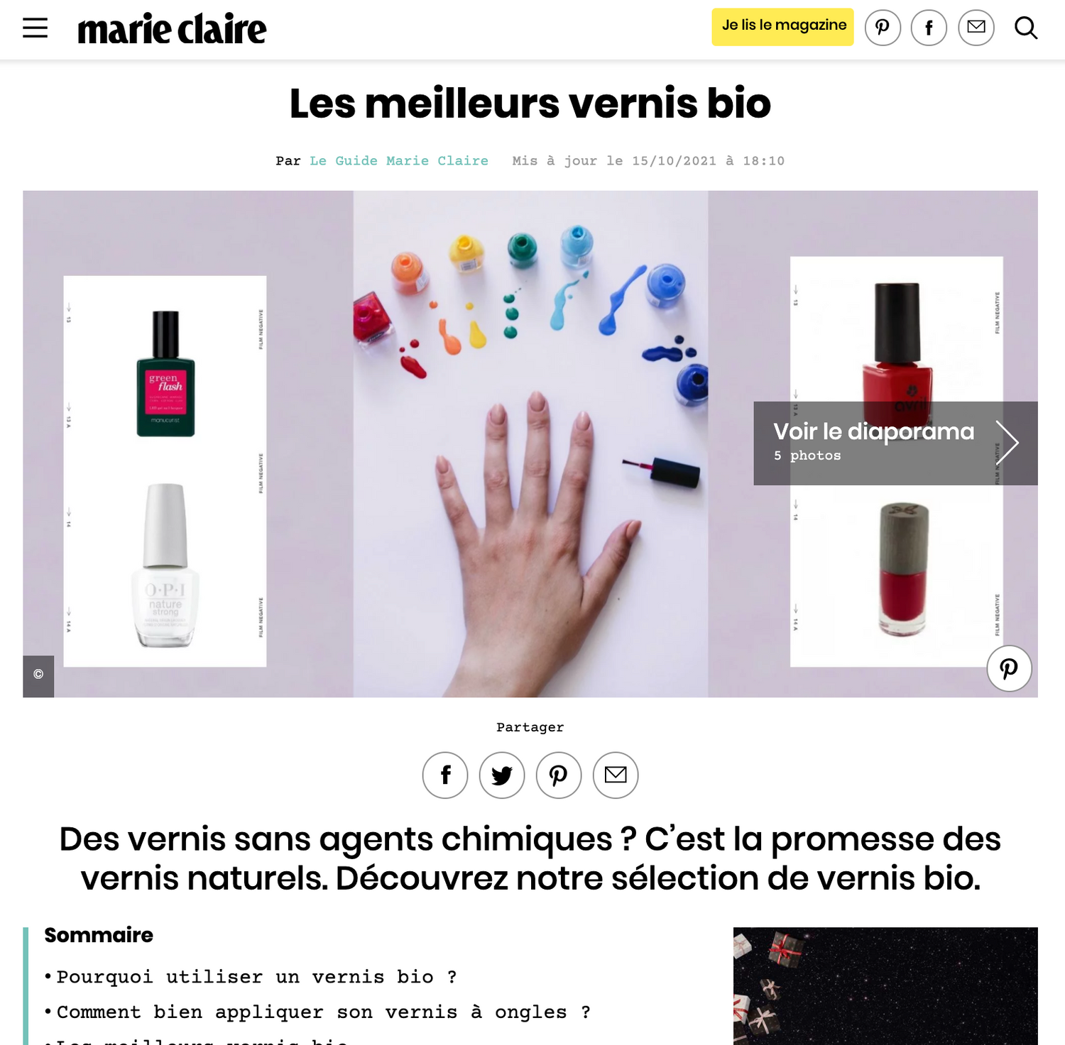 Les meilleurs vernis bio