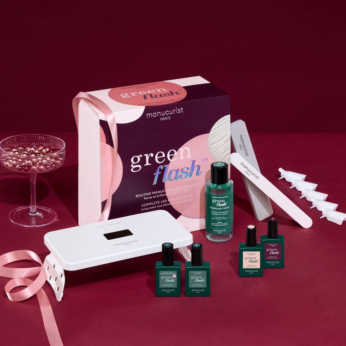 Подаръчен комплект за полуперманентен лак Green Flash™ – Prune & Pale Rose