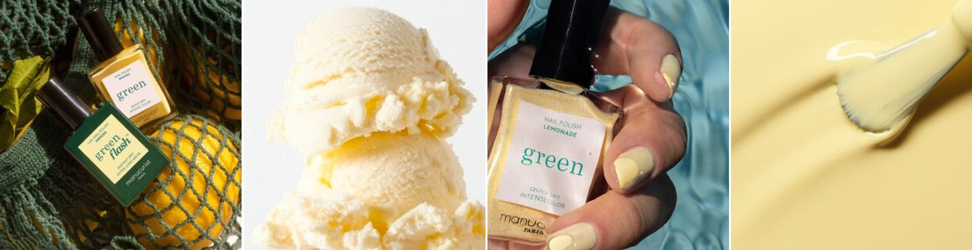 Lifestyle et aplat vernis jaunes Lemonade et Mimosa