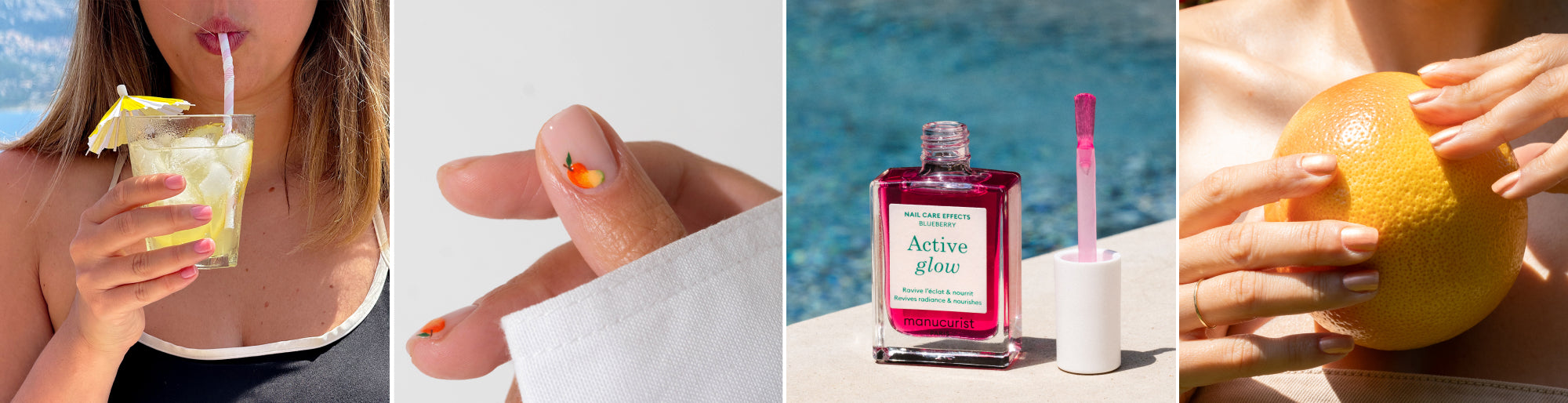 Lifestyle Active Glow Grape & Blueberry, nail art Mangue Monaj et lifestyle vernis Pamplemousse