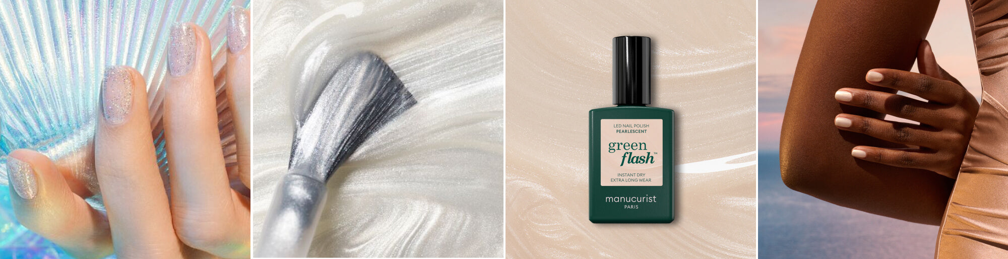 Lifestyle vernis Mermaid & Solar, aplat et flacon vernis Moon et Pearlescent