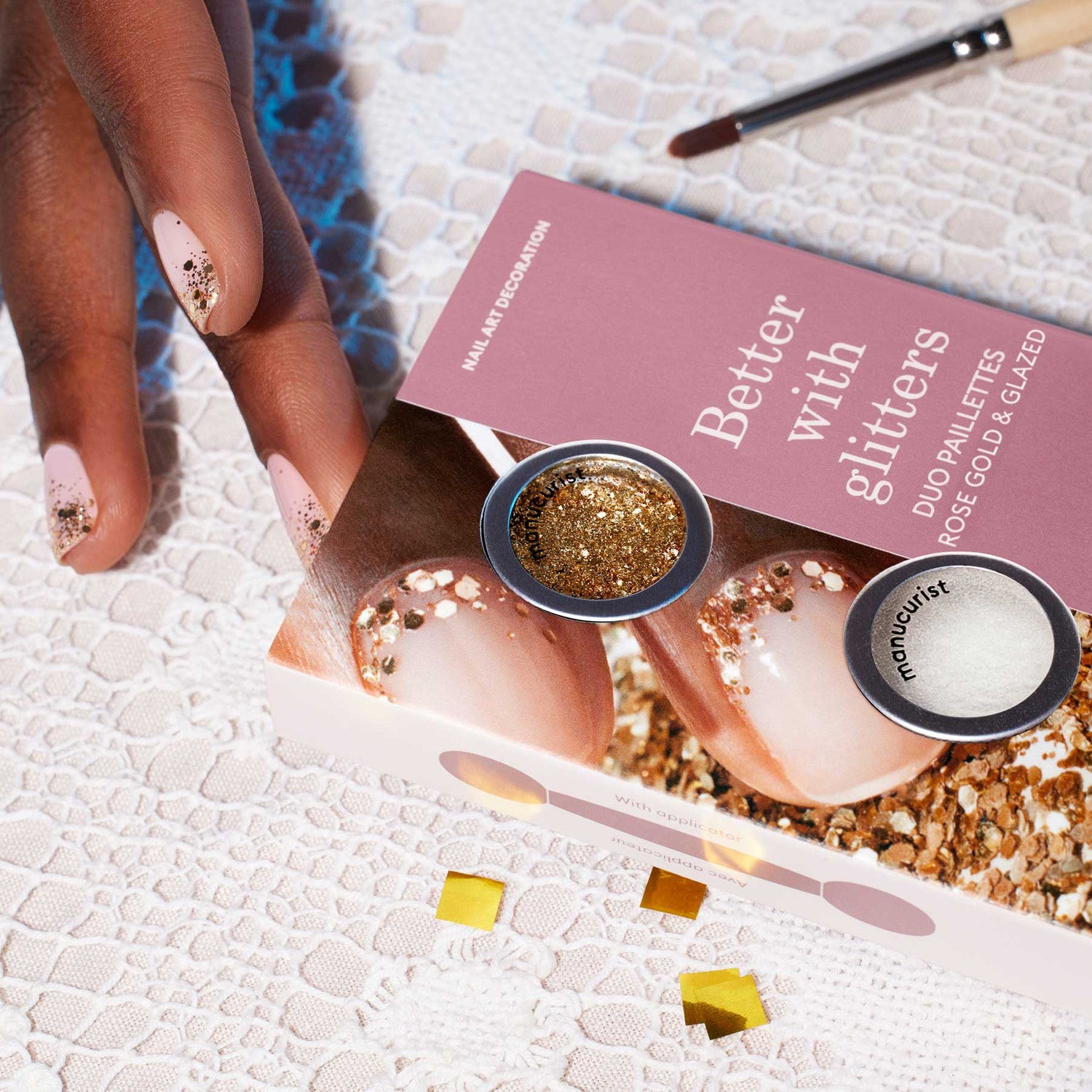 Duo Rose Gold-Pailletten & Effektpuder Glazed