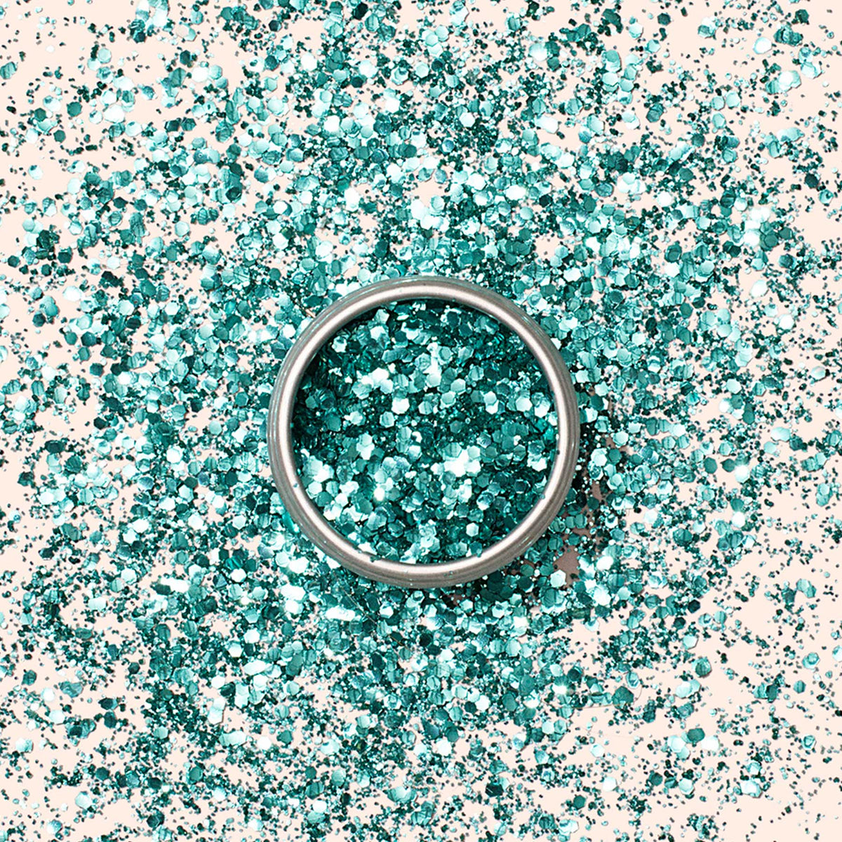 Biologiskt nedbrytbart glitter turkos