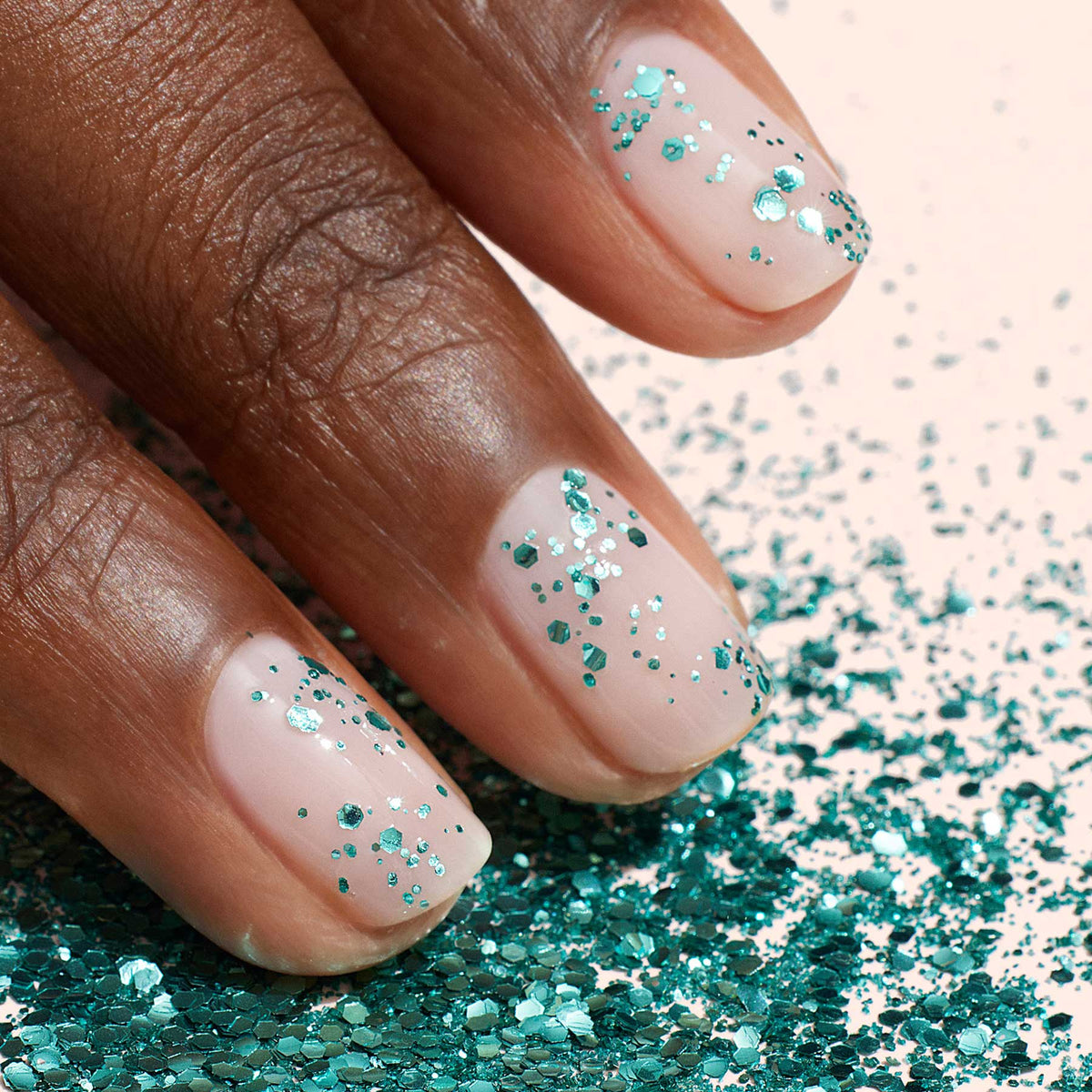 Biologiskt nedbrytbart glitter turkos