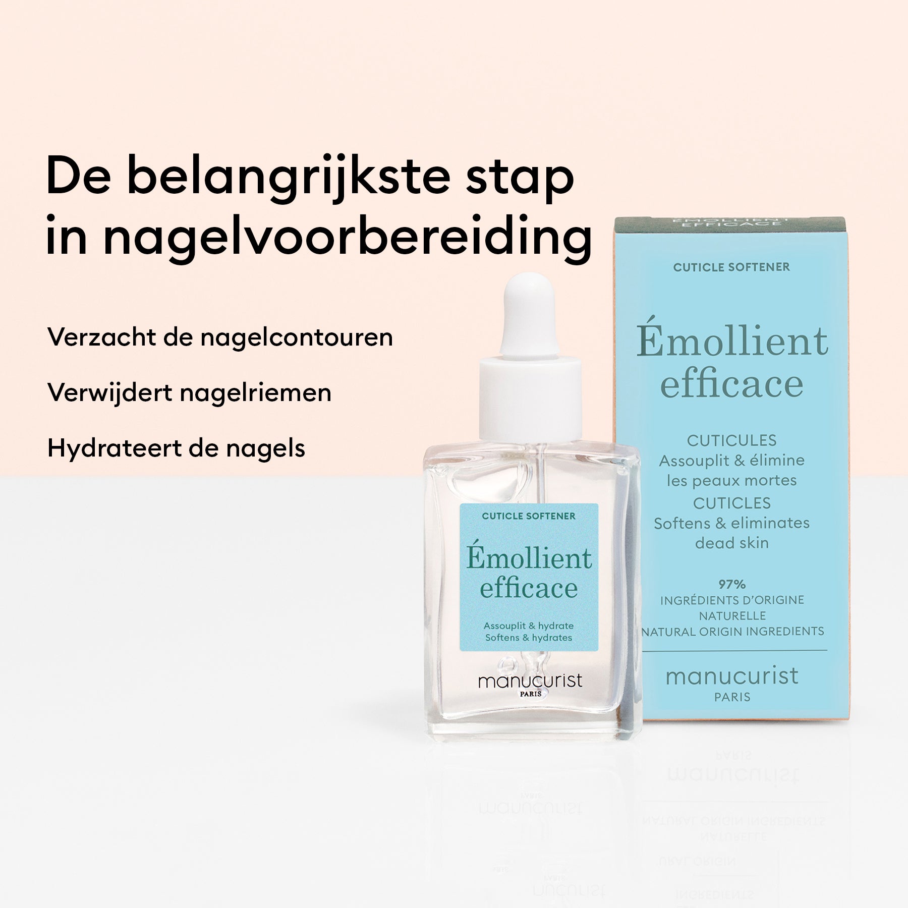 Efficiënte, verzachtende crème en Nagelriemduwer