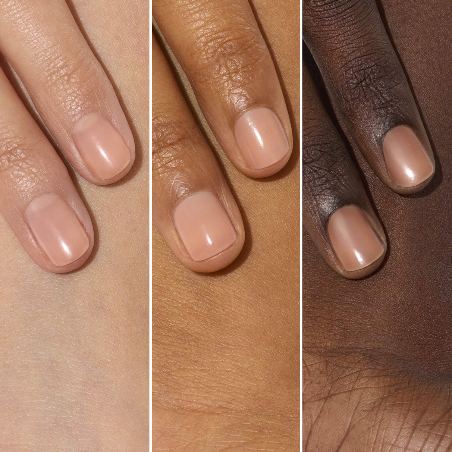 Vernis nude sur trois carnations