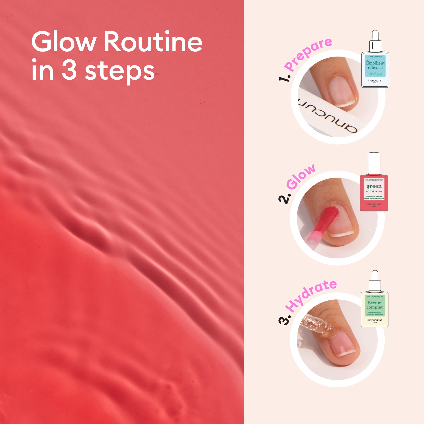 Glow комплект за маникюр - Active™ Glow Raspberry