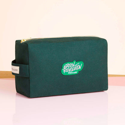 Green pouch made of organic cotton