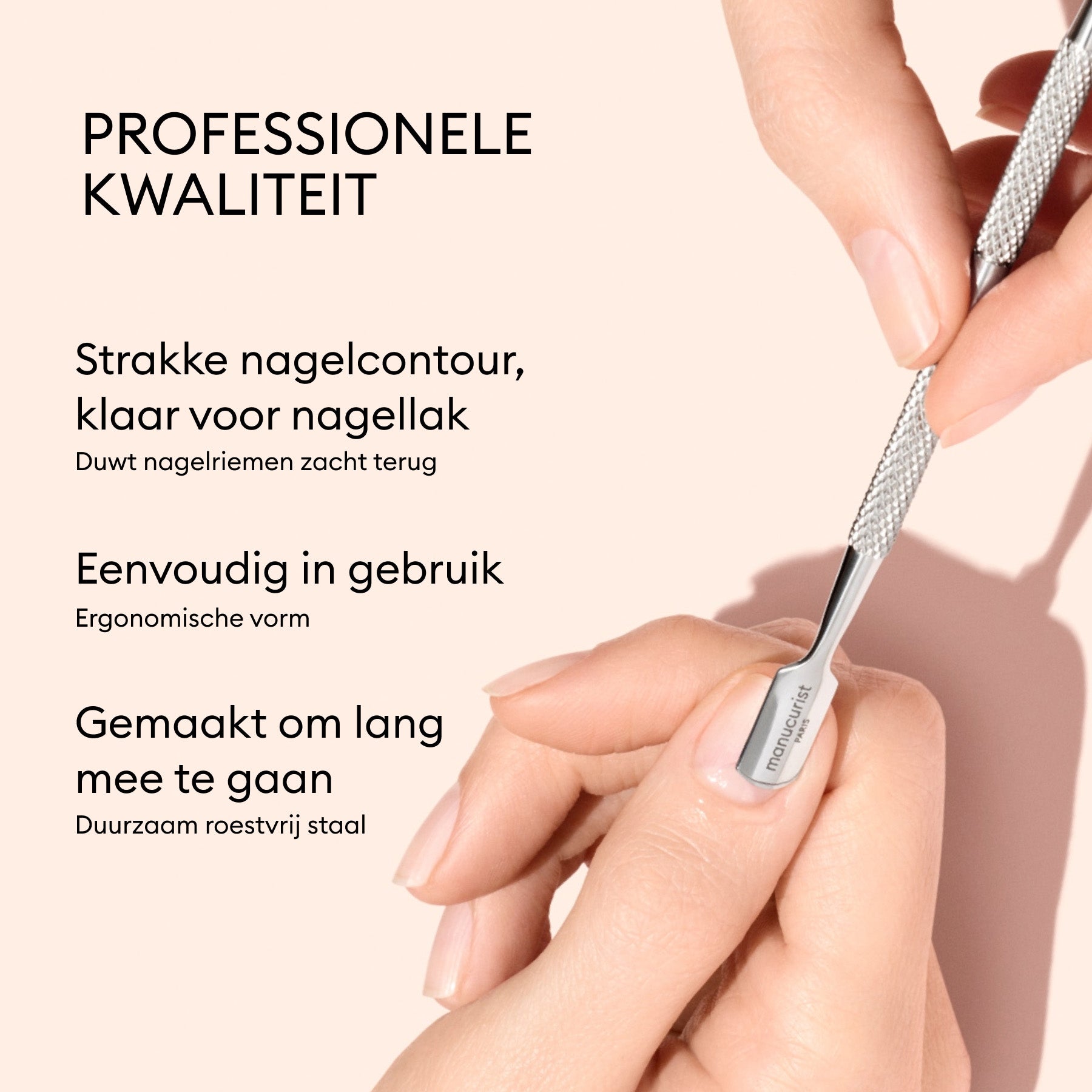 Stalen nagelriemduwer