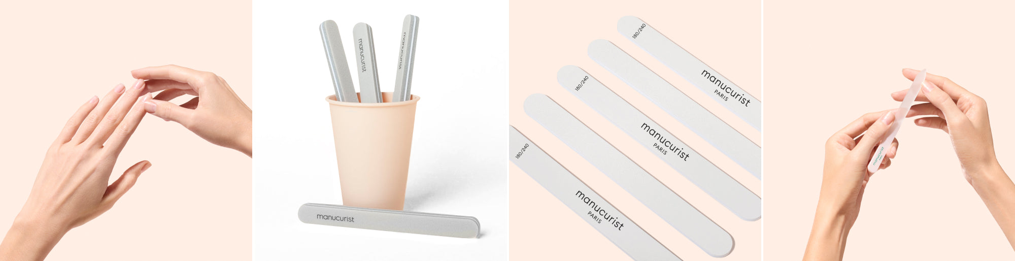 Lifestyle mains nues, lime préparatrice, lime pour ongles fragiles, lime en verre