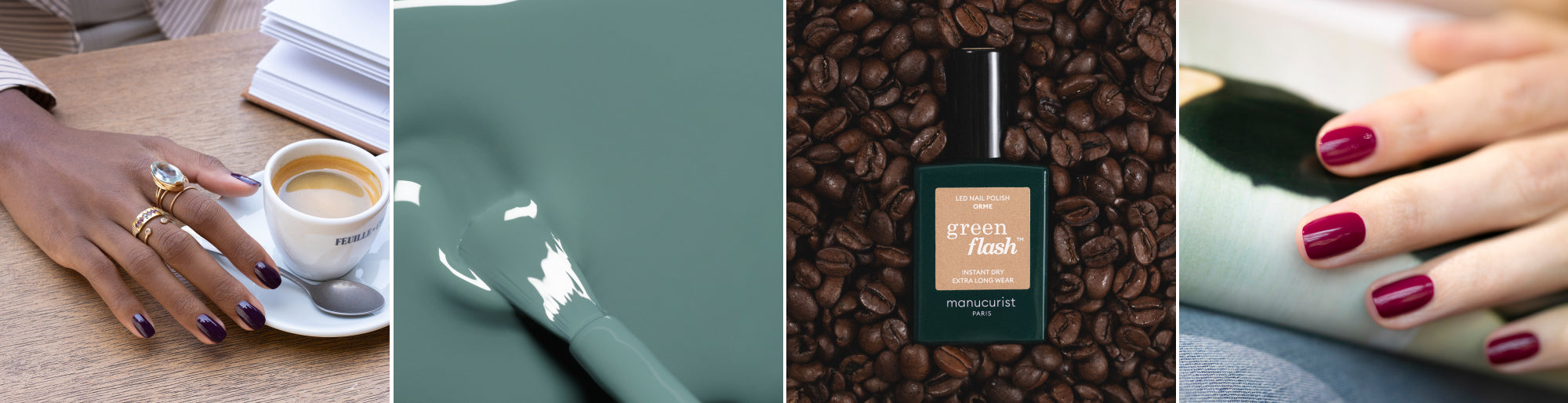 Lifestyle vernis Aubergine, Orme, Violeta et aplat Sauge