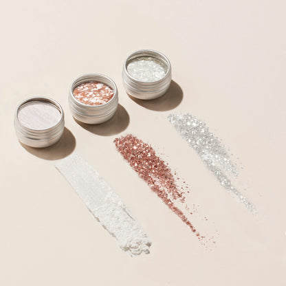 Trios aus Pailletten und Effektpuder