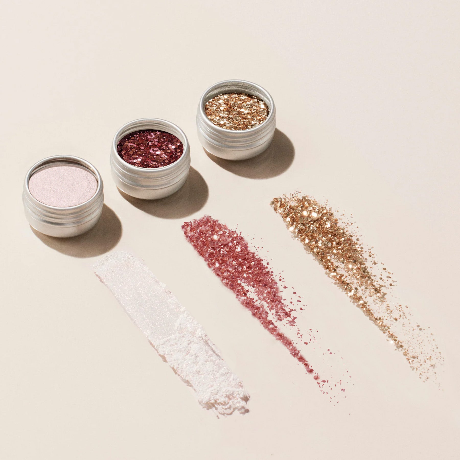 Trios aus Pailletten und Effektpuder