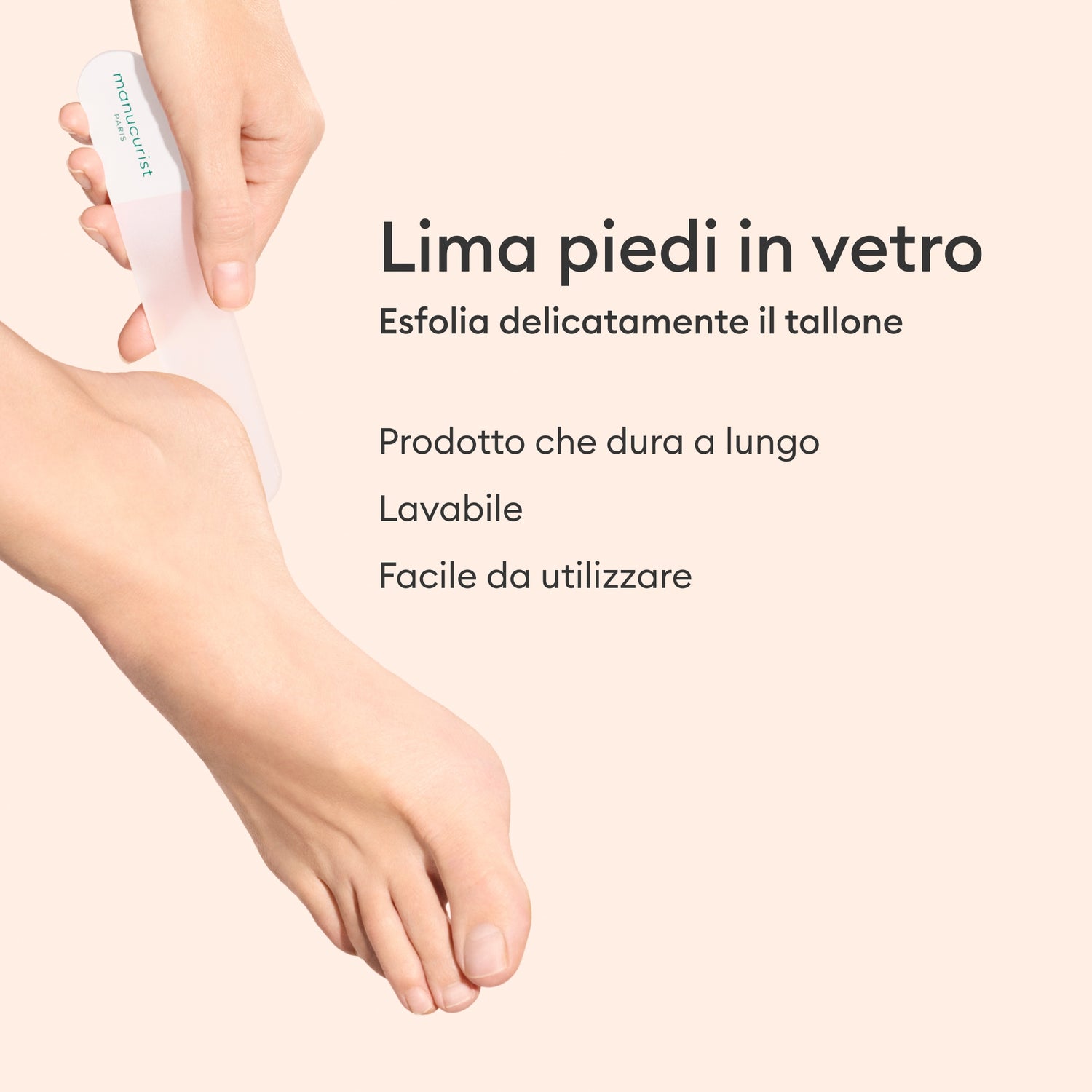 Lima piedi in vetro