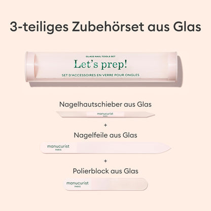 3-teiliges Nagelpflegeset aus Glas