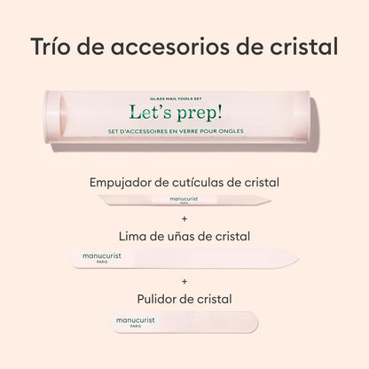Trío de Accesorios de Cristal para uñas