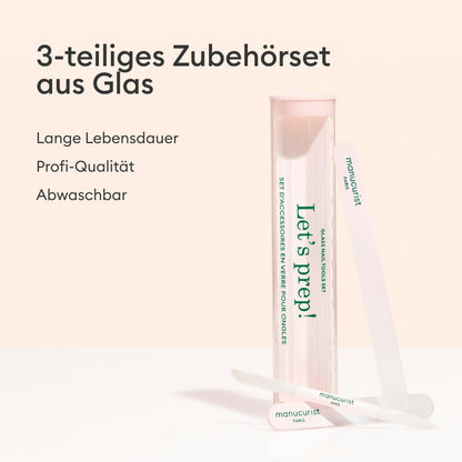 3-teiliges Nagelpflegeset aus Glas