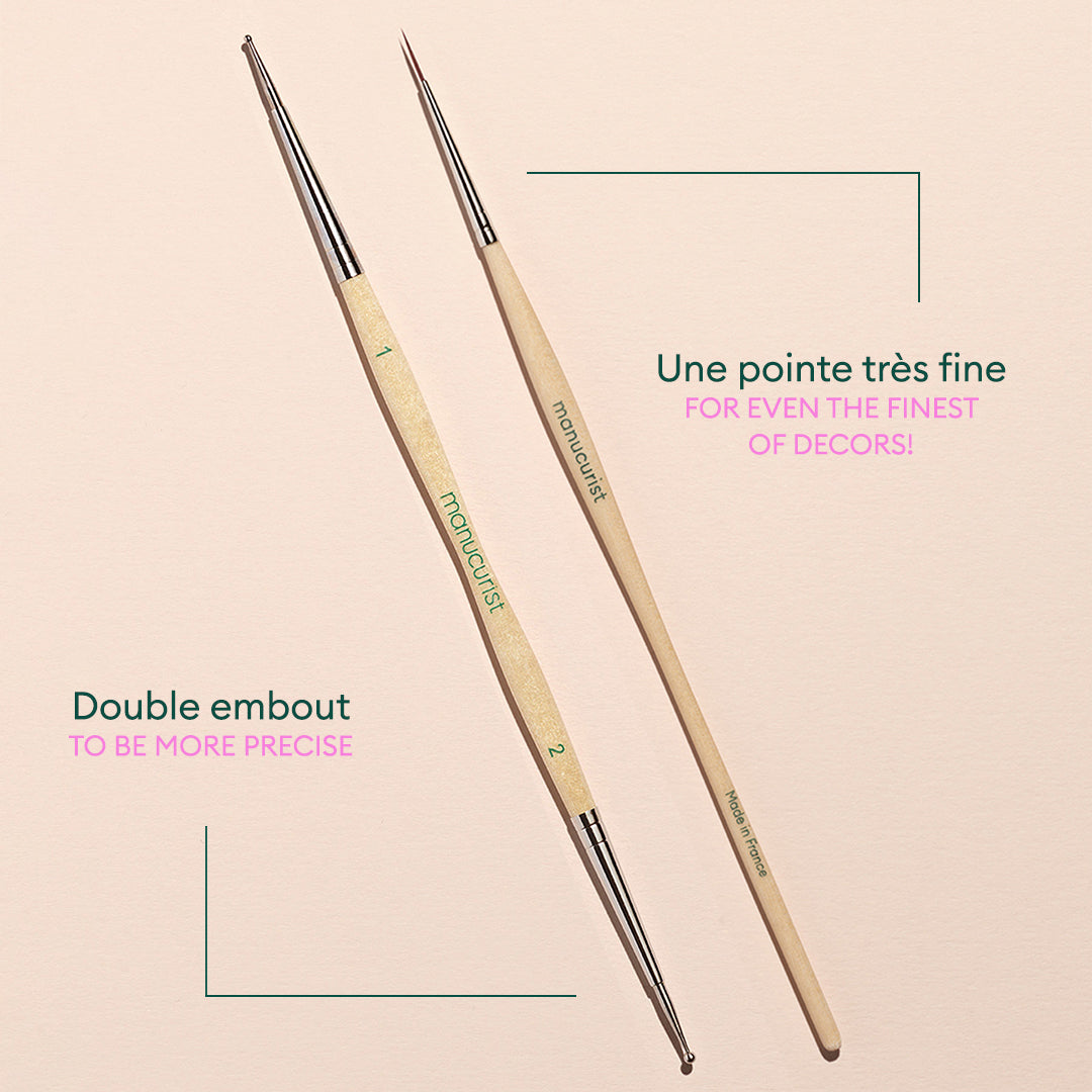 Duo Dotting Tool &amp; Liner Nailart-Pinsel