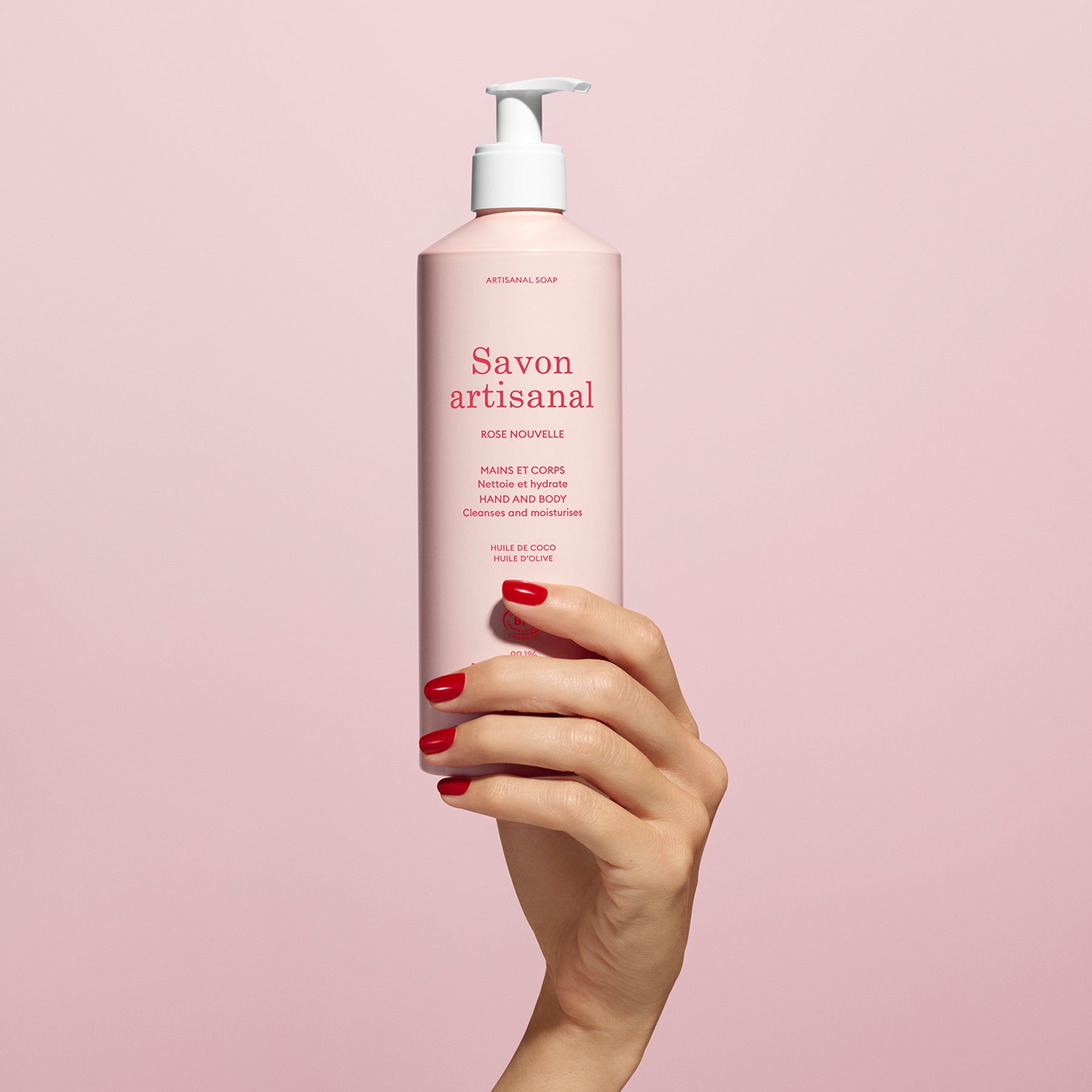 Savon Artisanal Parfum Rose Nouvelle - Cosmos Organic - 500ml
